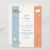 Invitation Italian Café Doodle Baby Shower (Devant)