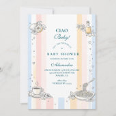 Invitation Italian Café Doodle Baby Shower (Devant)