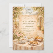 Invitation Italian Café Garden Baby Shower (Devant)