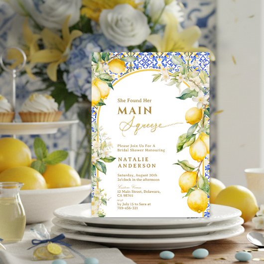 Invitation Italian Floral Lemon Main Squeeze Bridal Shower