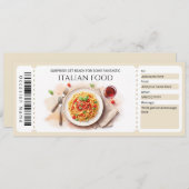 Invitation Italian Food Gift Certificate (Devant / Derrière)