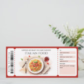 Invitation Italian Food Gift Certificate (Debout devant)