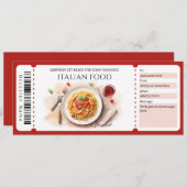 Invitation Italian Food Gift Certificate (Devant / Derrière)