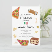Invitation Italian Food Pizza & Pasta Dinner Party Theme (Debout devant)