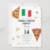 Invitation Italian Food Pizza & Pasta Making Birthday Party (Devant)
