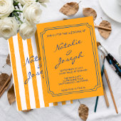 Invitation Italian Hand Written Painted Pinstripes Wedding