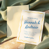 Invitation Italian Hand Written Stripes Wedding