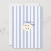 Invitation Italian Hand Written Yellow & Blue Stripes Wedding (Dos)