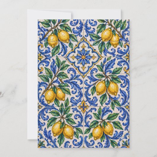 Invitation Italian Lemon Azulejo Tile (Devant)
