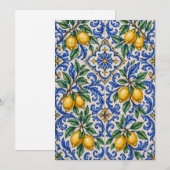 Invitation Italian Lemon Azulejo Tile (Devant / Derrière)