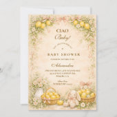 Invitation Italian Lemon Bunny Garden Baby Shower (Devant)
