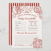 Invitation Italian Pasta Advice for Baby Shower Card (Devant / Derrière)