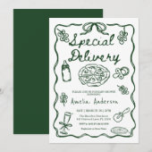 Invitation Italian Special Delivery Whimsical Baby Shower (Devant / Derrière)