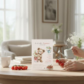 Invitation Italian Theme Teddy Bear Tomato Baby Shower QR