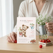 Invitation Italian Theme Teddy Bear Tomato Baby Shower QR