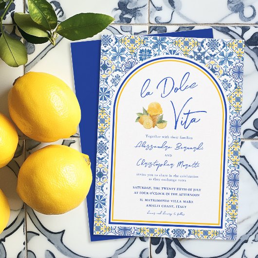 Invitation Italian Tiles La Dolce Vita Wedding