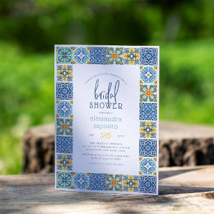 Invitation Italian Tiles   Lemon Theme Summer Bridal Shower