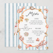 Invitation Italian Watercolor Rustic Colorful Wedding Menu (Devant / Derrière)