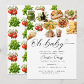 Invitation Italie | Alimentation italienne | BABY SHOWER (Devant / Derrière)