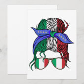 Invitation Italie chaotique pain avec drapeau italien (Devant / Derrière)