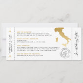 Invitation Italie Destination Boarding Pass Enregistrer la da (Dos)