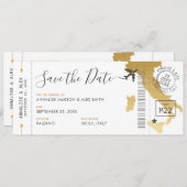 Invitation Italie Destination Boarding Pass Enregistrer la da (Devant / Derrière)