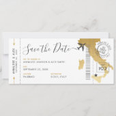 Invitation Italie Destination Boarding Pass Enregistrer la da (Devant)