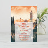 Invitation Italie élégante Florence Destination Mariage (Debout devant)