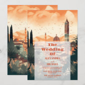 Invitation Italie élégante Florence Destination Mariage (Devant / Derrière)