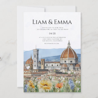 Invitation Italie élégante paysage de Florence Mariage