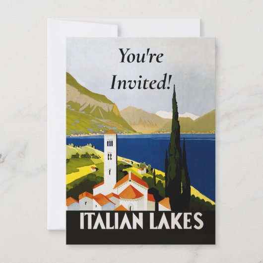 Invitation Italie Lacs Vintage voyage Italie (Devant)
