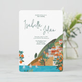 Invitation Italie Mariage orange d'été (Debout devant)