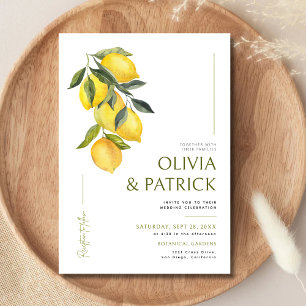 Invitation Italie Méditerranéenne Grèce Citron Mariage Vibran