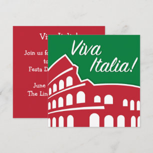Invitation Italie patriotique personnalisée Viva Italia