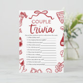 Invitation Italie Pizza Couple Trivia Fête des mariées Jeu (Debout devant)