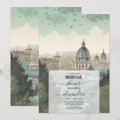 Invitation Italie Rome Destination Fête des mariées (Devant / Derrière)