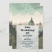 Invitation Italie Rome Destination Mariage (Devant / Derrière)