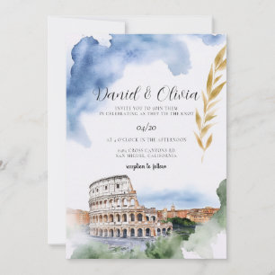 Invitation Italie Rome paysage Mariage de Destination