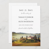 Invitation Italie sauvez la date, mariage en Toscane (Devant / Derrière)