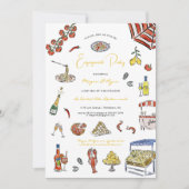 Invitation Italie Summer Doodle Engagement Party (Devant)