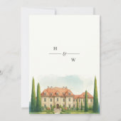 Invitation Italie Villa Aquarelle Toscane Destination Mariage (Dos)