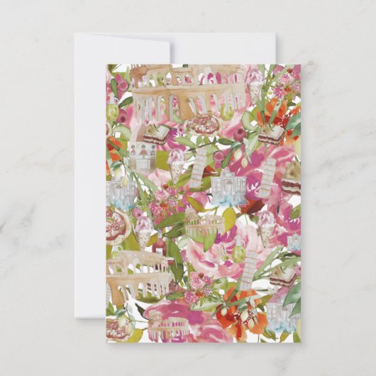 Invitation Italie, voyage en Italie, Save the Date italien (Dos)