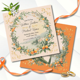 Invitation Italien Amalfi Coastal Orange floral Enregistrer l