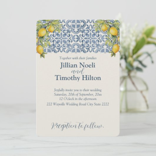 Invitation Italien Amalfi Mariage à thème (Debout devant)