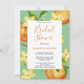 Invitation Italien citron orangé de script nuptiale (Devant)