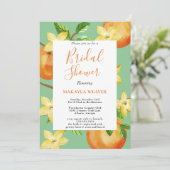 Invitation Italien citron orangé de script nuptiale (Debout devant)