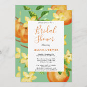 Invitation Italien citron orangé de script nuptiale (Devant / Derrière)