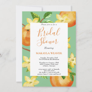 Invitation Italien citron orangé de script nuptiale