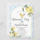 Invitation Italien Citrons Blue Cocktail Retirement (Devant)
