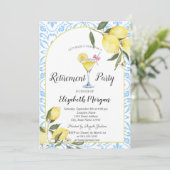 Invitation Italien Citrons Blue Cocktail Retirement (Debout devant)